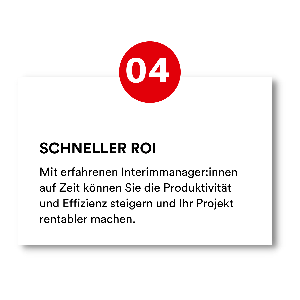 PMCC Interim Management Vorteil 4 return on invest