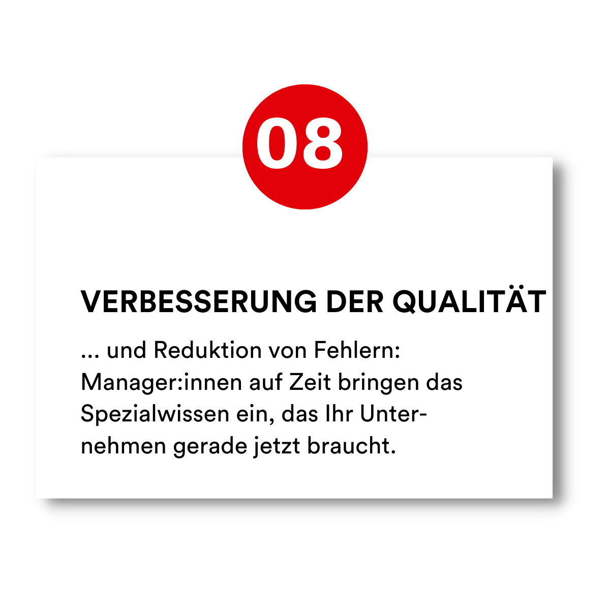 PMCC Interim Management Vorteil 8 Qualitaet