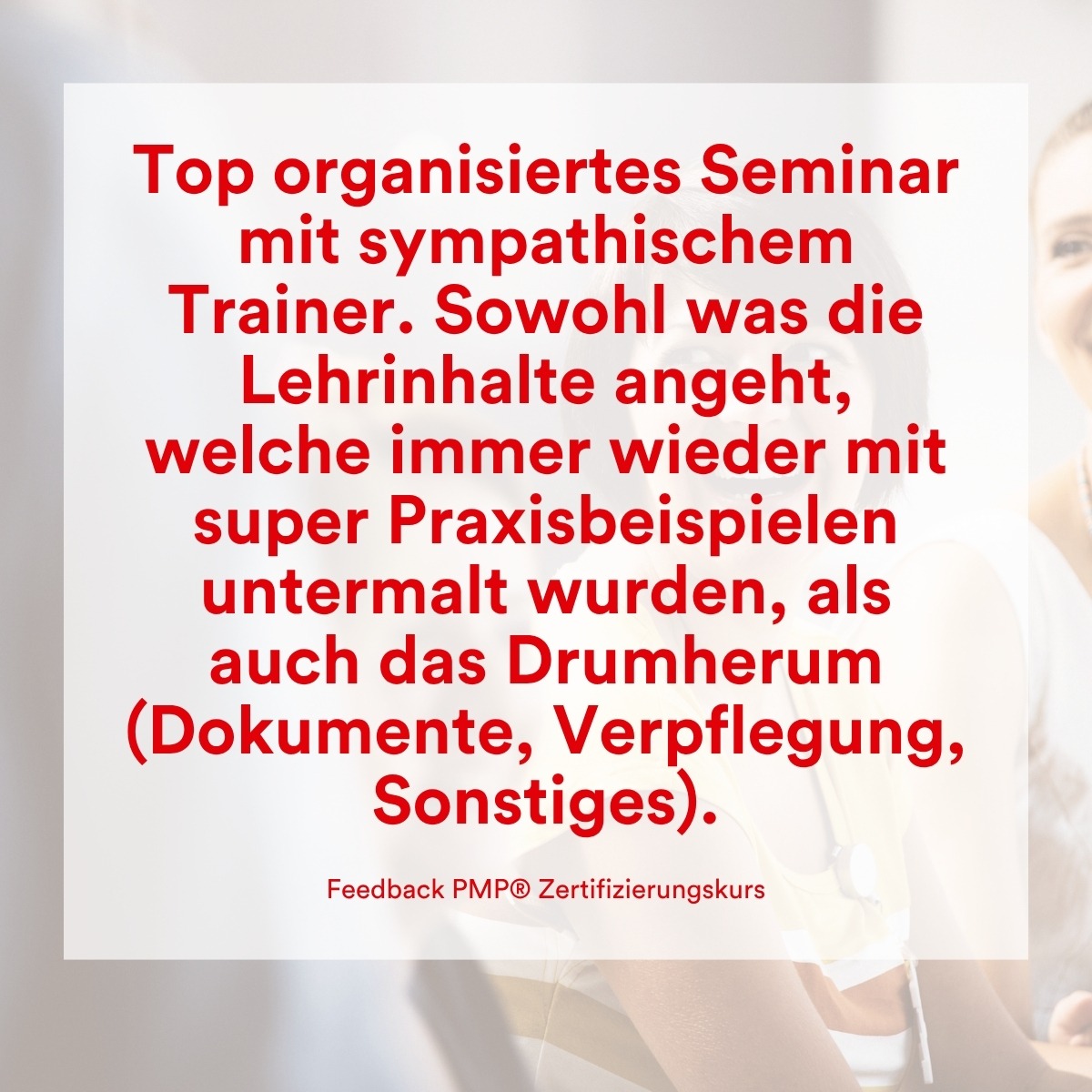 Feedback PMCC Consulting PMP Zertifizierung Kurs 3